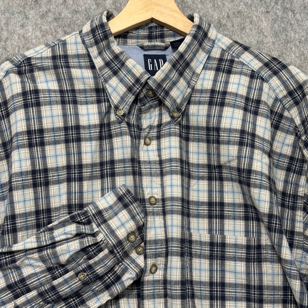 GAP Plaid Flannel Button Down Shirt Men's XXL Long Sleeve Cotton‎ Casual Top